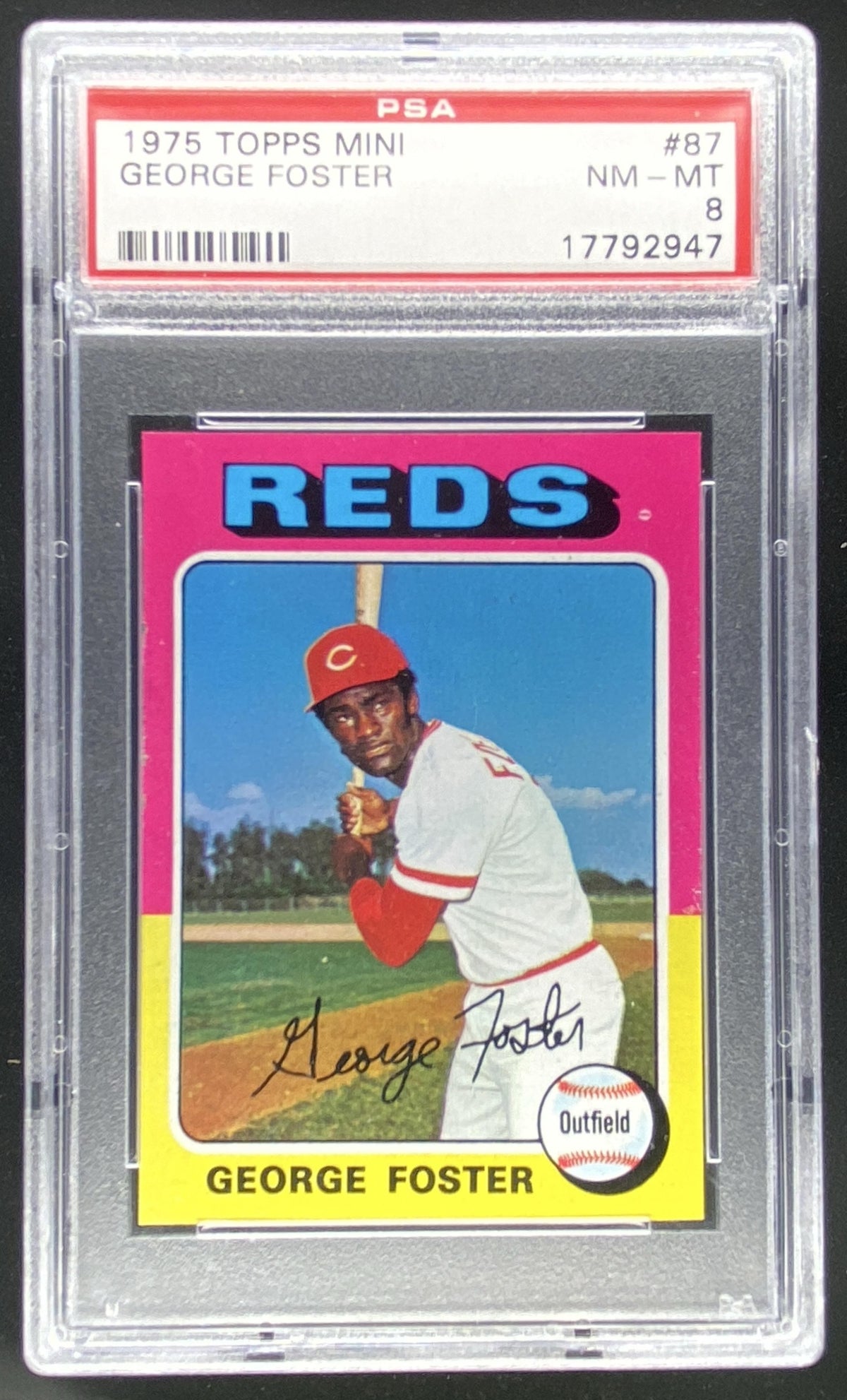 1975 Topps Mini George Foster #87 graded PSA 8 trading card