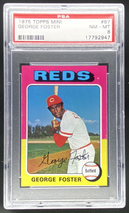 1975 Topps Mini George Foster #87 graded PSA 8 trading card