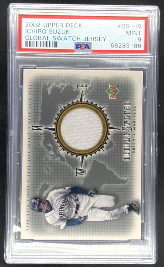 2002 Upper Deck Global Swatch Ichiro Suzuki #GS-IS graded PSA 9 trading card
