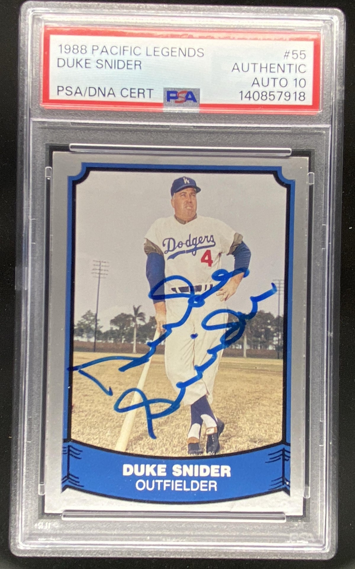 1988 Pacific Legends Duke Snider PSA authenticated autograph trading card