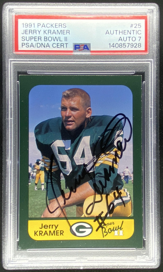 1991 Packers Super Bowl II Jerry Kramer PSA authenticated autograph graded 7 trading card