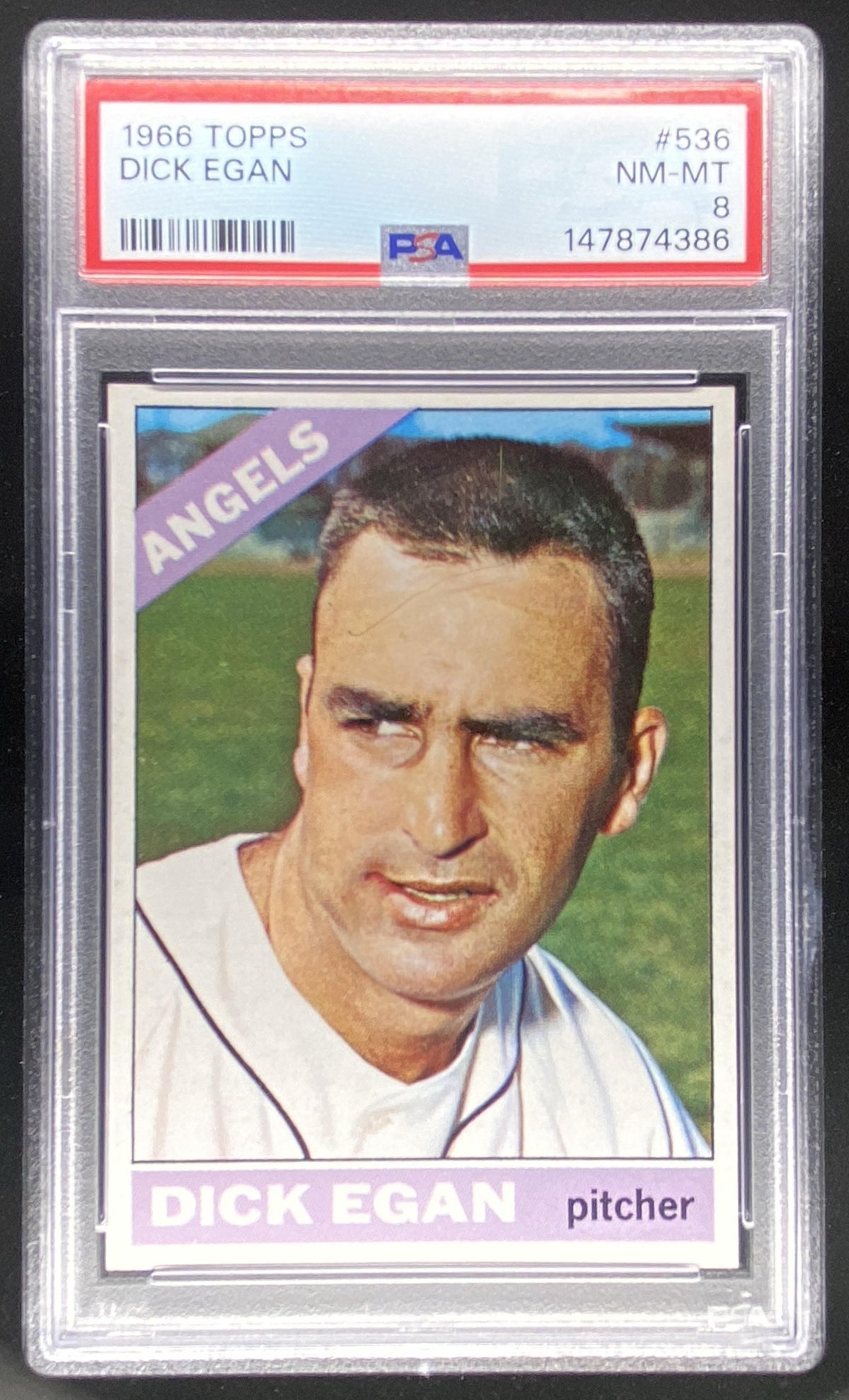1966 Topps Dick Egan #536 graded PSA 8 trading card