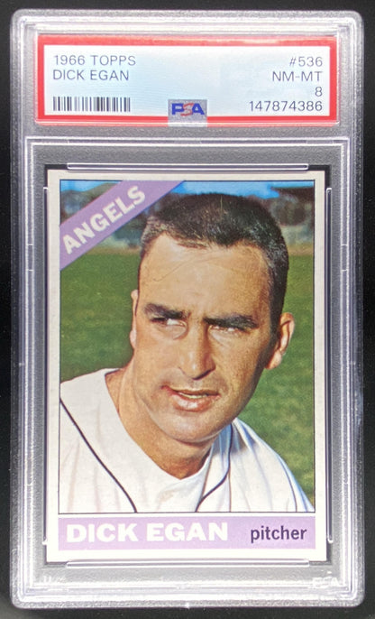 1966 Topps Dick Egan #536 graded PSA 8 trading card