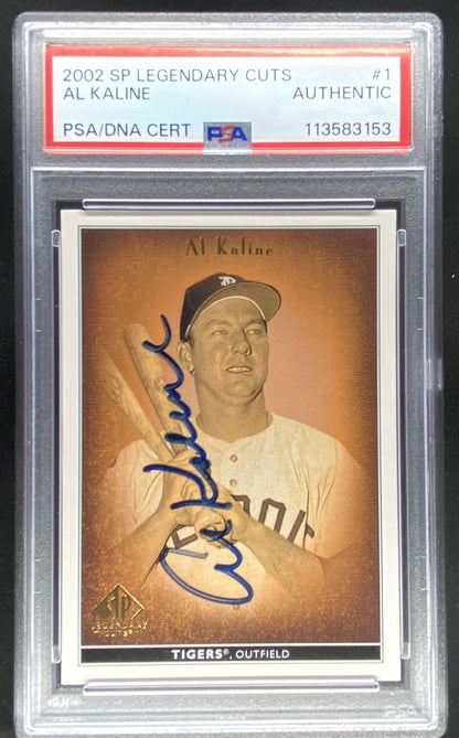 2002 SP Legendary Cuts Al Kaline #1 PSA authenticated autograph trading card