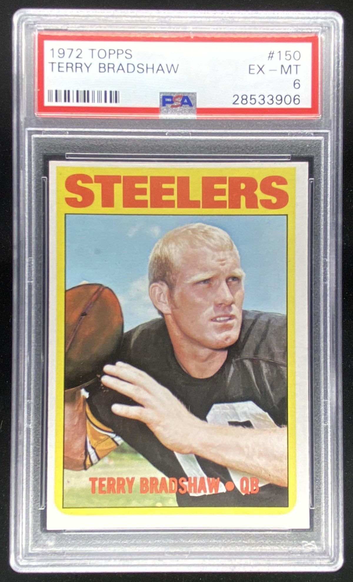 1972 Topps Terry Bradshaw #150 graded PSA 6 trading card
