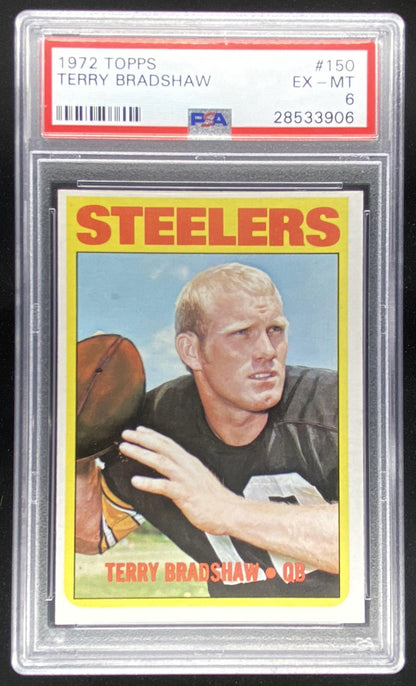 1972 Topps Terry Bradshaw #150 graded PSA 6 trading card