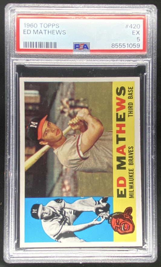 1960 Topps Ed Mathews #420 graded PSA 5 trading card
