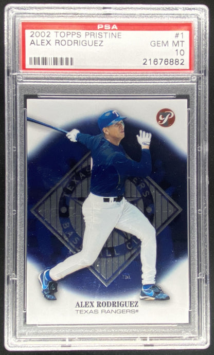 2002 Topps Pristine Alex Rodriguez #1 graded PSA 10 trading card