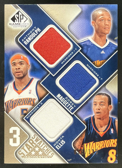 2009 SP Game Used Maggette / Monta Ellis / Anthony Randolph trading card
