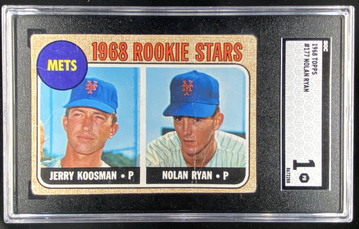 1968 Topps Jerry Koosman / Nolan Ryan #177 graded SGC 1 trading card