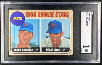 1968 Topps Jerry Koosman / Nolan Ryan #177 graded SGC 1 trading card