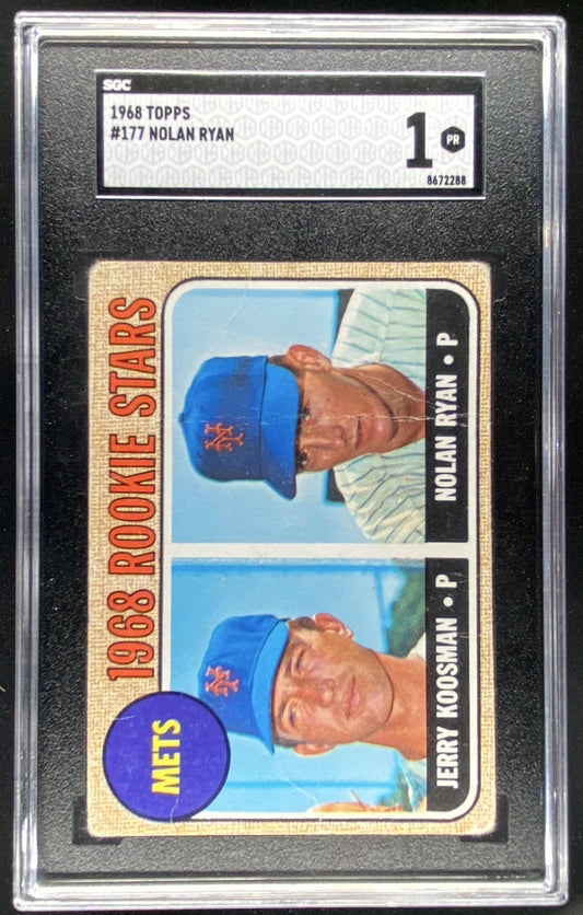 1968 Topps Jerry Koosman / Nolan Ryan #177 graded SGC 1 trading card