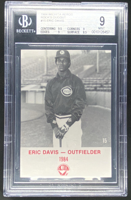 1984 Wichita Aeros Rocks Dugout Eric Davis #15 graded BGS 9 trading card