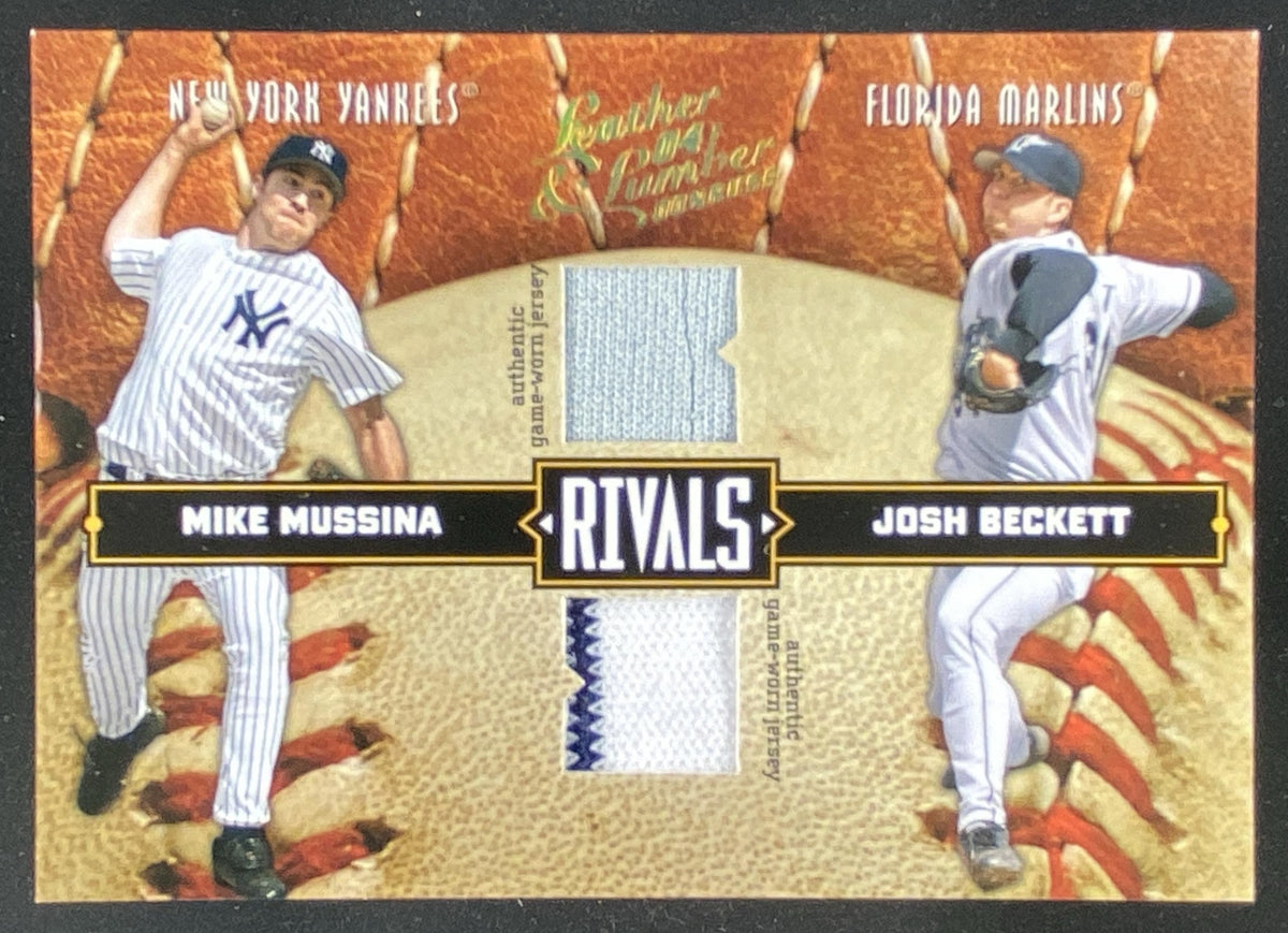 2004 Donruss Leather & Lumber Mike Mussina / Josh Beckett trading card