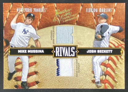 2004 Donruss Leather & Lumber Mike Mussina / Josh Beckett trading card