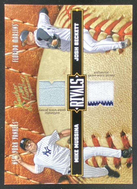 2004 Donruss Leather & Lumber Mike Mussina / Josh Beckett trading card