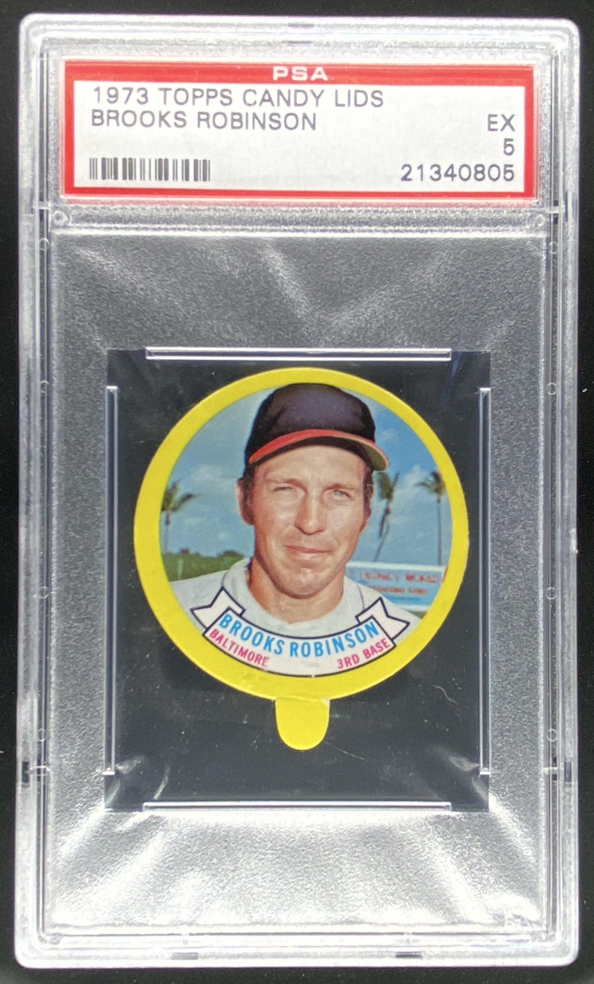 1973 Topps Candy Lids Brooks Robinson graded PSA 5 trading card