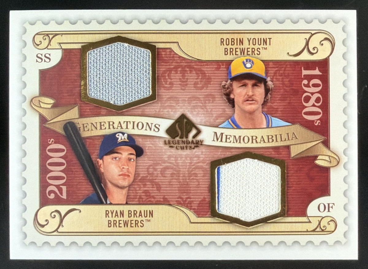 2009 SP Legendary Cuts Generations Robin Yount / Ryan Braun trading card