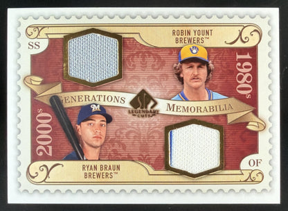 2009 SP Legendary Cuts Generations Robin Yount / Ryan Braun trading card