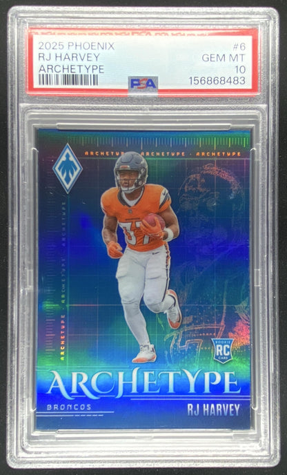 2025 Panini Phoenix RJ Harvey #6 graded PSA 10 trading card