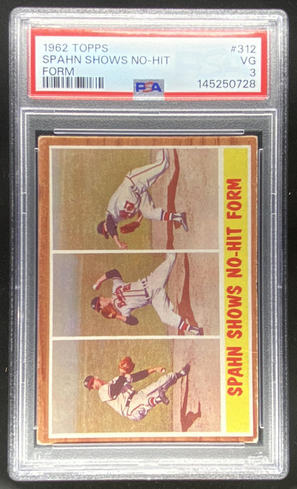 1962 Topps Warren Spahn #312 graded PSA 3 trading card