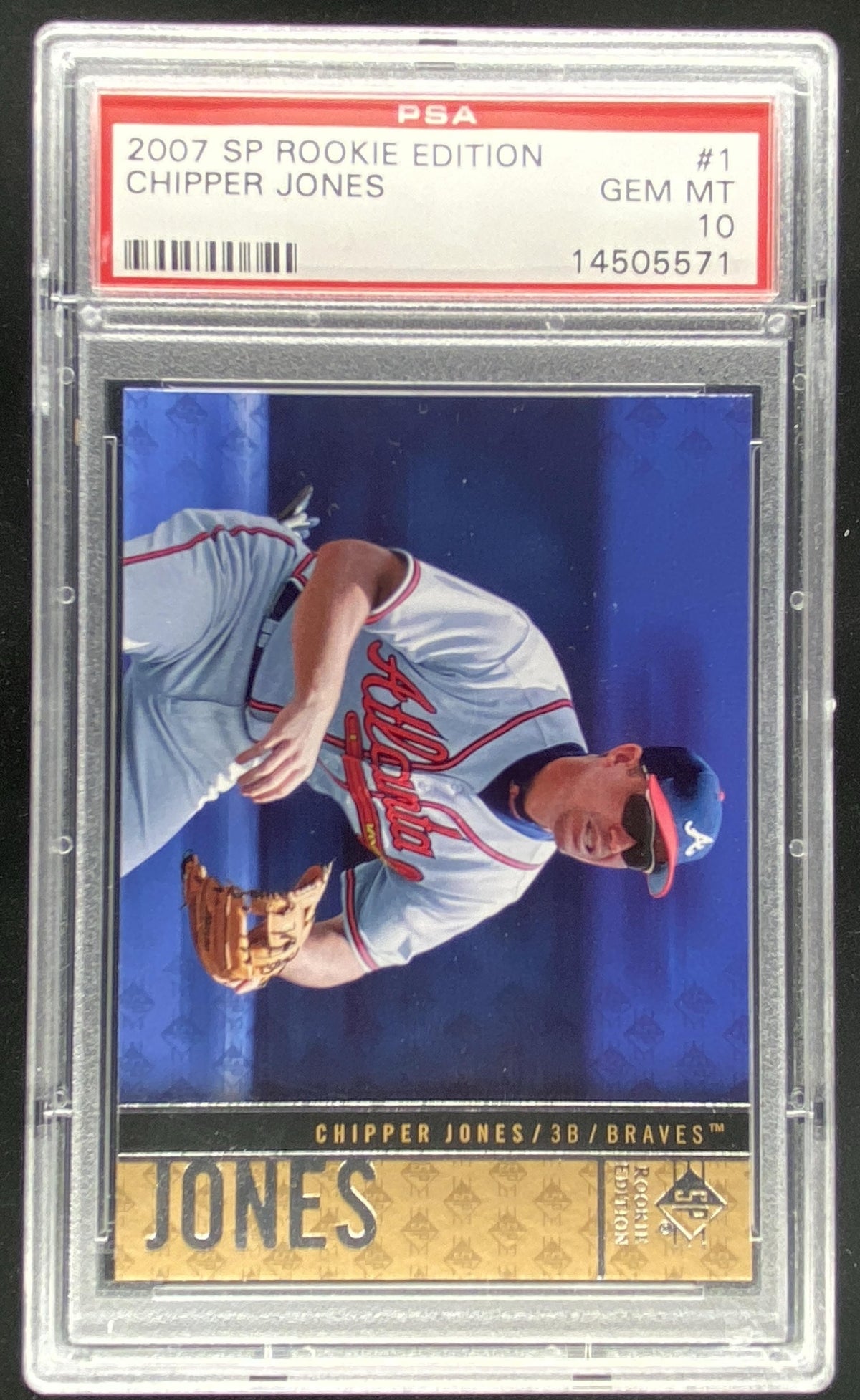 2007 SP Rookie Edition Chipper Jones #1 graded PSA 10 trading card