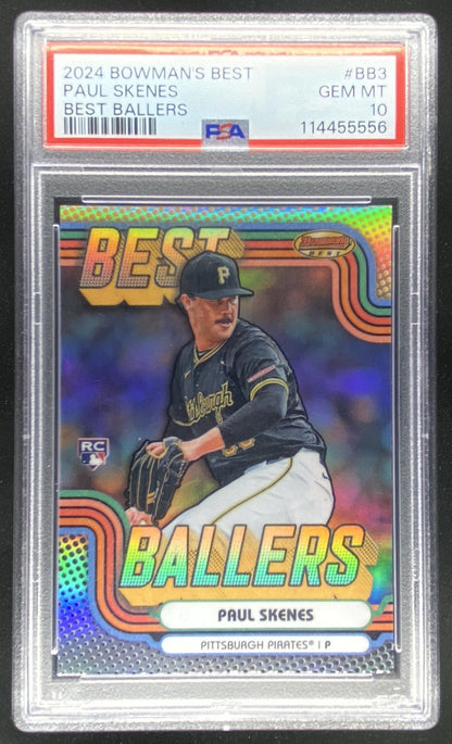 2024 Bowman's Best Paul Skenes graded PSA 10 trading card