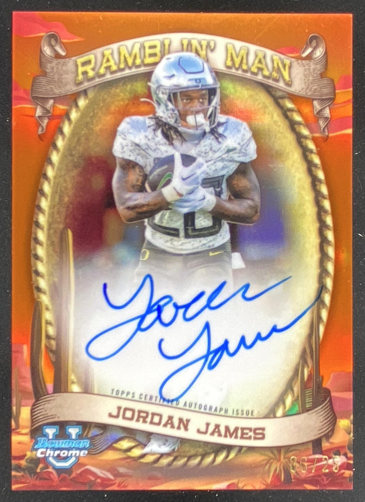 2024 Bowman Chrome University Jordan James trading card