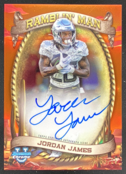 2024 Bowman Chrome University Jordan James trading card