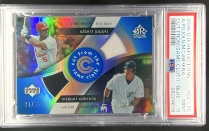 2005 Upper Deck Reflections Albert Pujols / Miguel Cabrera #CC-PC graded PSA 9 trading card