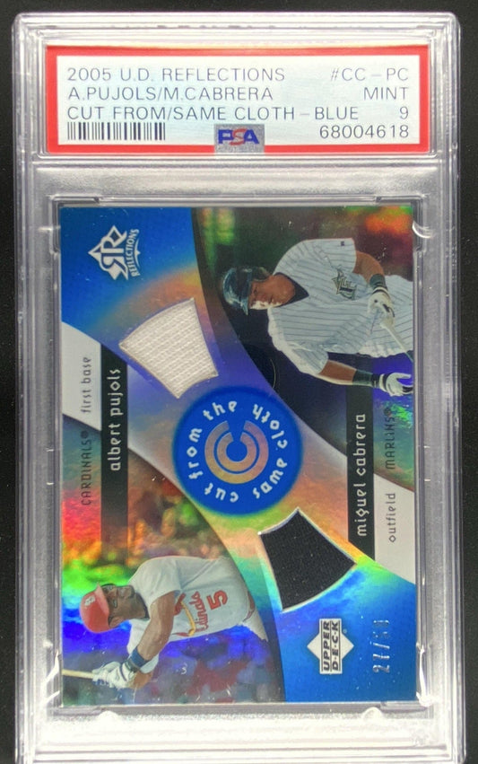 2005 Upper Deck Reflections Albert Pujols / Miguel Cabrera #CC-PC graded PSA 9 trading card