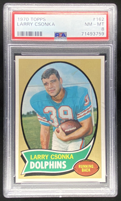1970 Topps Larry Csonka #162 graded PSA 8 trading card
