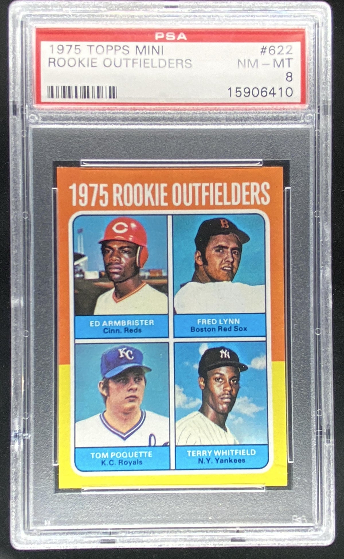 1975 Topps Mini Armbrister / Lynn / Poquette / Whitfield #622 graded PSA 8 trading card