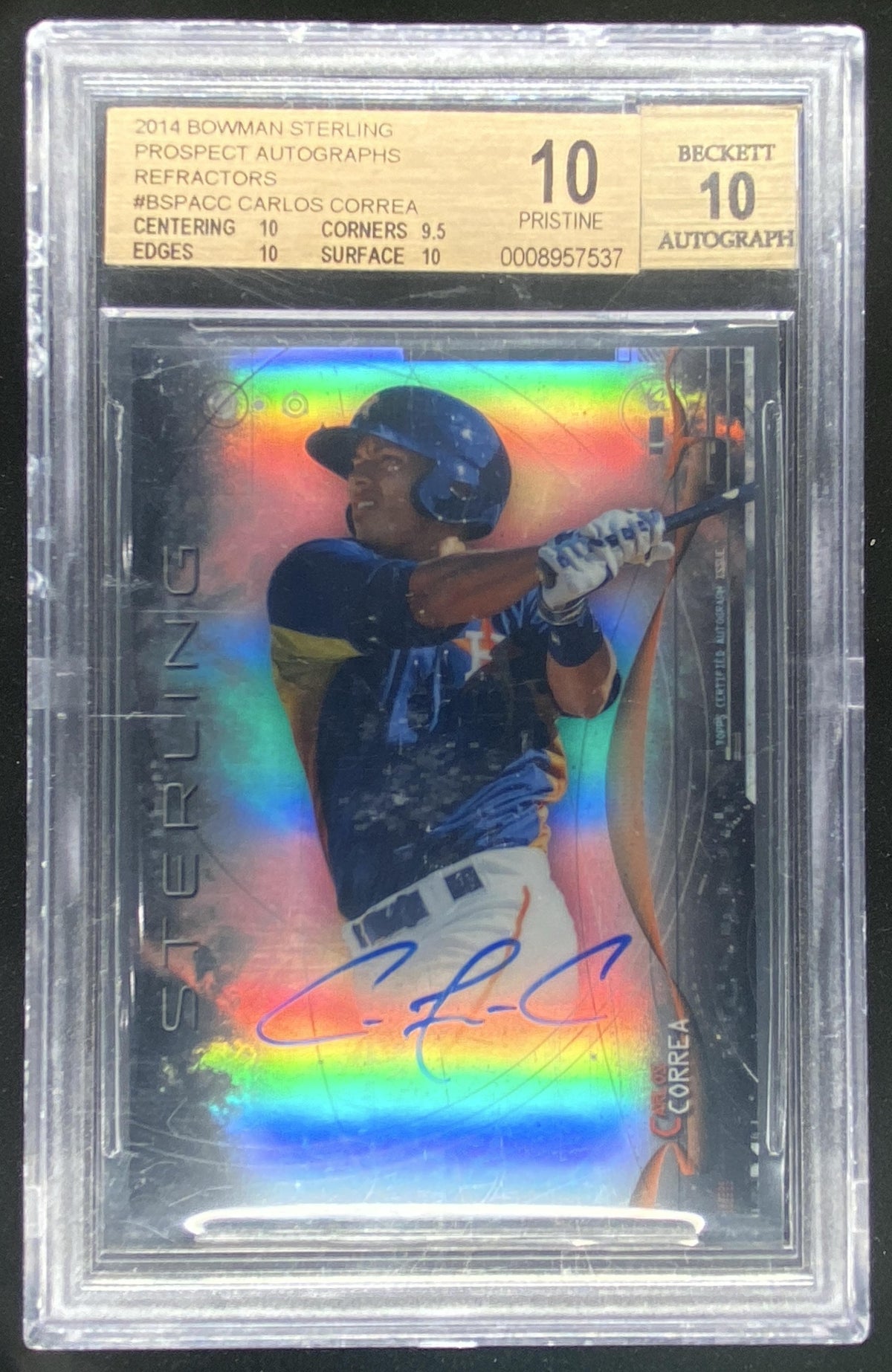 2014 Bowman Sterling Carlos Correa #BSPA-CC graded BGS 10 trading card