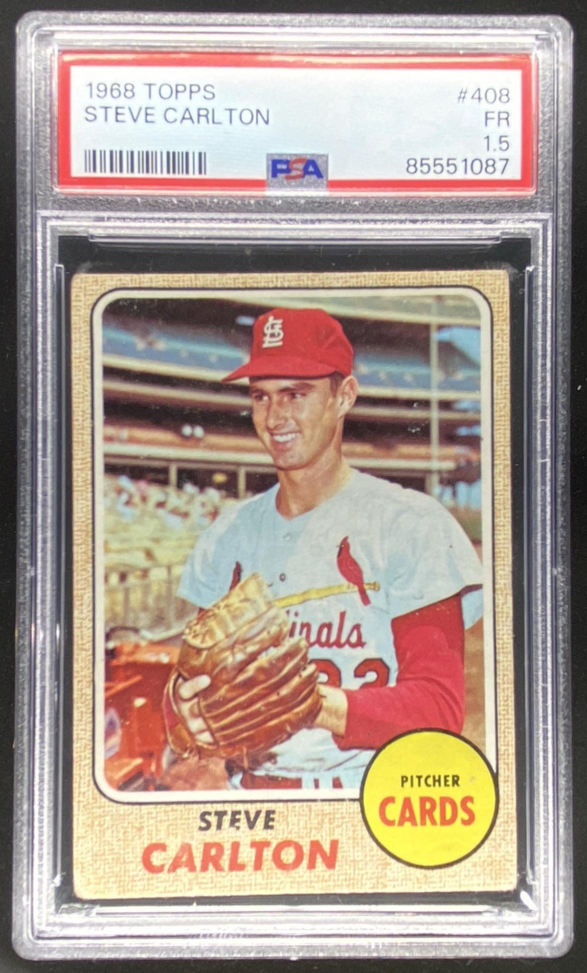 1968 Topps Steve Carlton #408 graded PSA 1.5 trading card