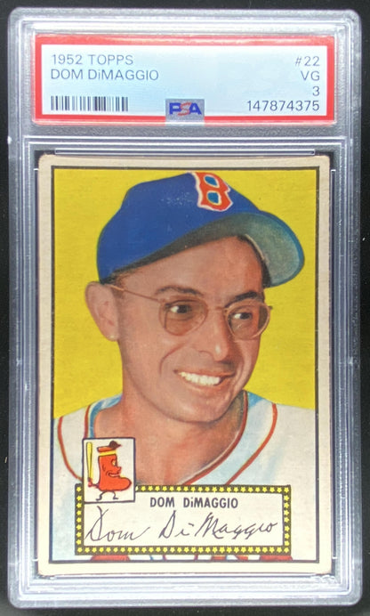 1952 Topps Dom DiMaggio #22 graded PSA 3 trading card