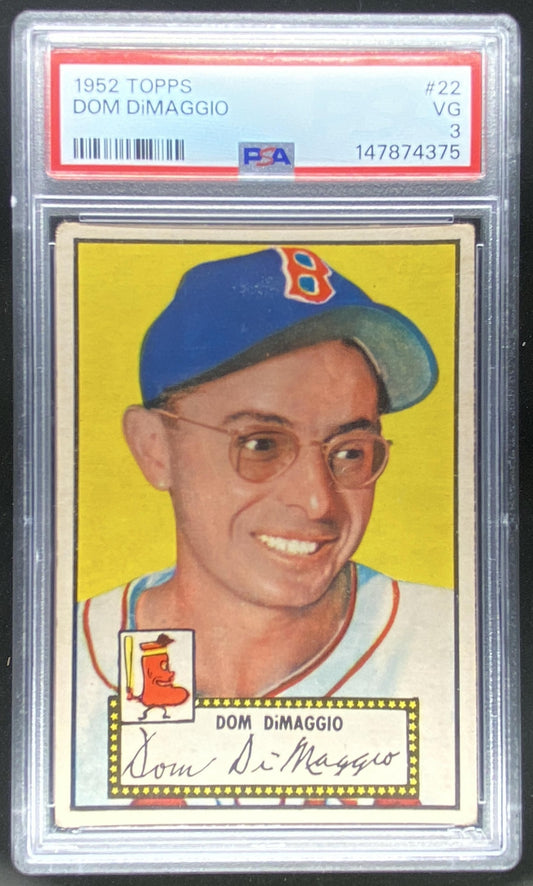 1952 Topps Dom DiMaggio #22 graded PSA 3 trading card