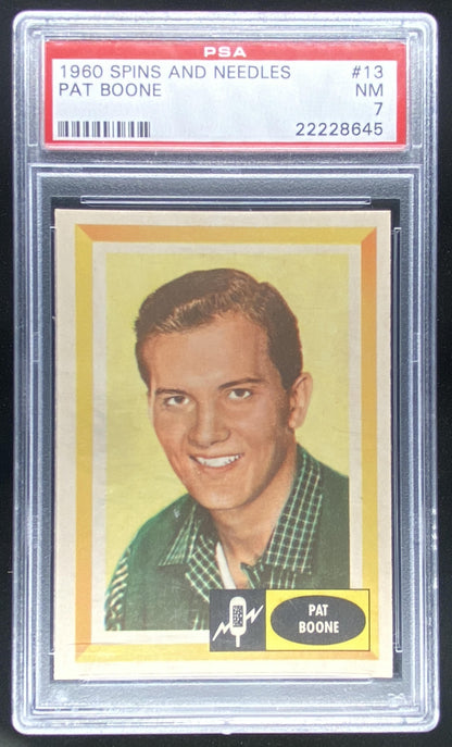 1960 Fleer Spins and Needles Pat Boone #13 graded PSA 7 trading card