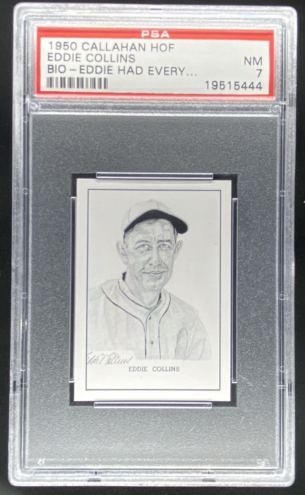 1950 Callahan Hall of Fame Eddie Collins graded PSA 7 trading card