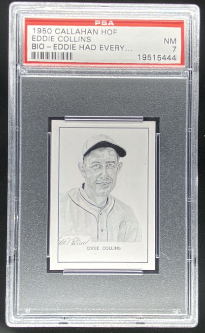 1950 Callahan Hall of Fame Eddie Collins graded PSA 7 trading card