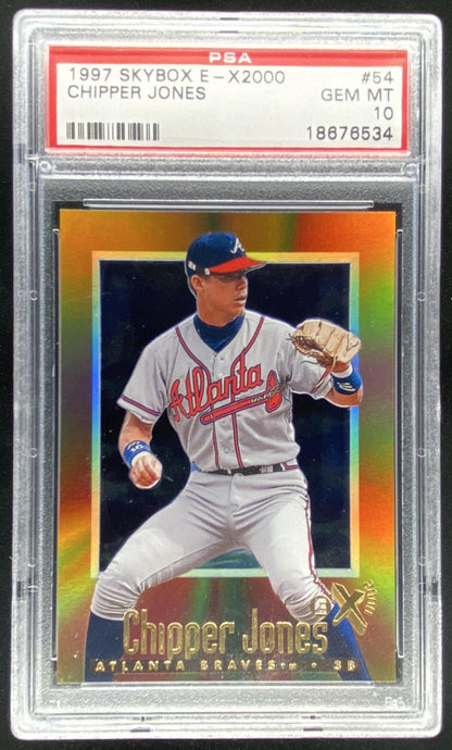 1997 Skybox E-X2000 Chipper Jones #54 graded PSA 10 trading card