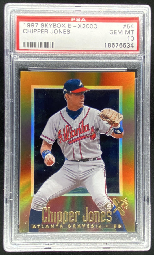 1997 Skybox E-X2000 Chipper Jones #54 graded PSA 10 trading card