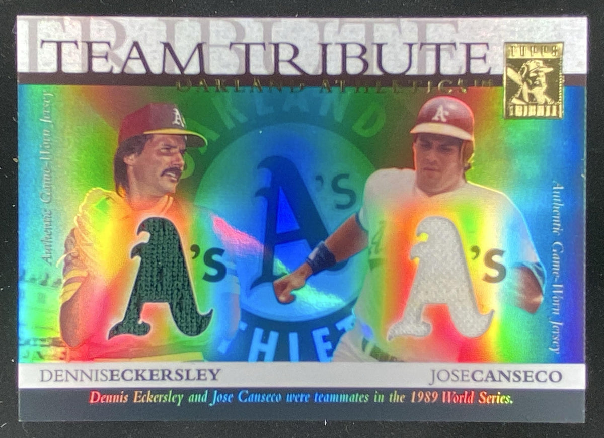 2003 Topps Tribute World Series Dennis Eckersley / Jose Canseco trading card