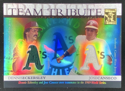 2003 Topps Tribute World Series Dennis Eckersley / Jose Canseco trading card