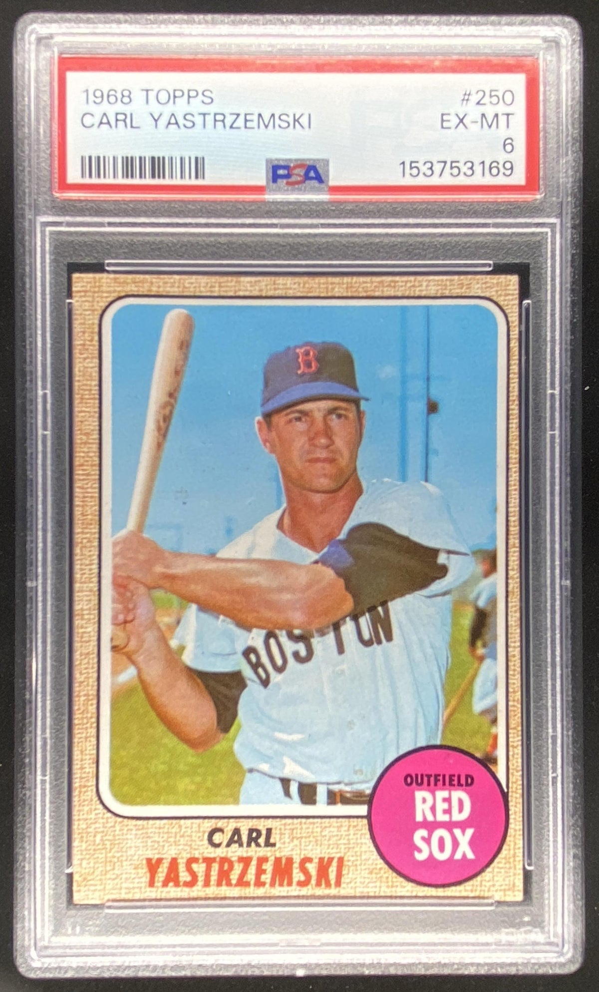 1968 Topps Carl Yastrzemski #250 graded PSA 6 trading card