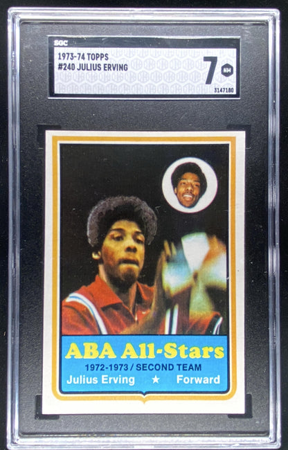 1973 Topps Julius Erving #240 graded SGC 7 trading card