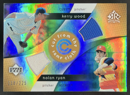 2005 Reflections Cut From the Same Cloth Kerry Wood / Nolan Ryan trading card