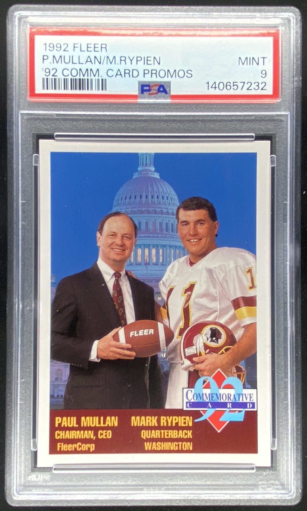 1992 Fleer Mark Rypien graded PSA 9 trading card