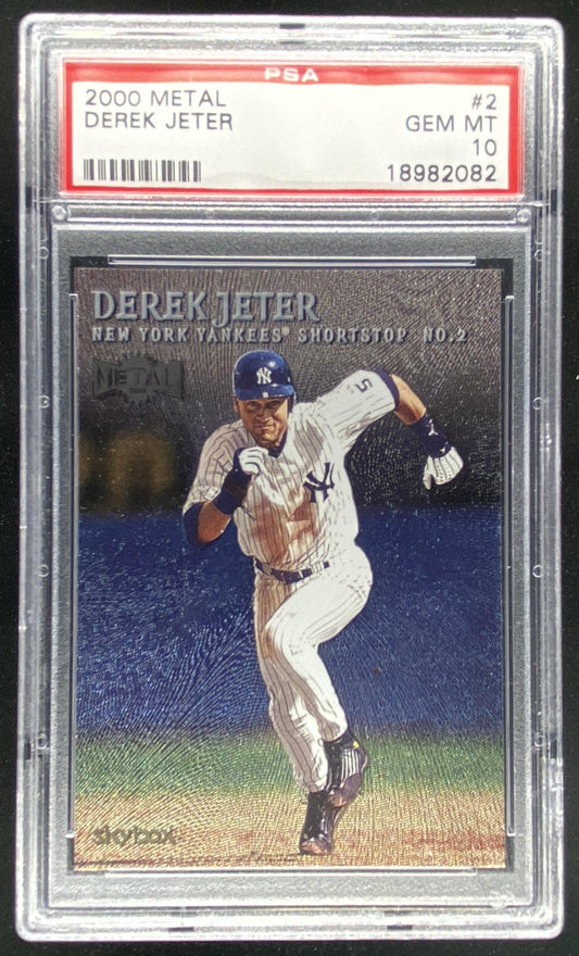 2000 Skybox Metal Derek Jeter #2 graded PSA 10 trading card