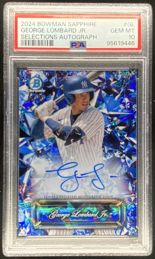 2024 Bowman Sapphire George Lombard Jr. graded PSA 10 trading card
